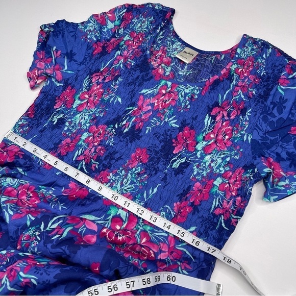 Blair Maxi Dress Floral Short Sleeve Smocking Boho Modest Summer Spring Peasant - Picture 8 of 10